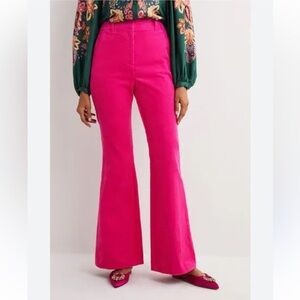 Boden Pink Fitted Flare Trousers size 8L
